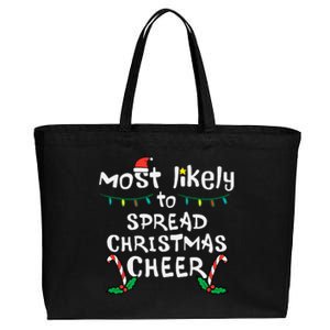 Spread Christmas Joy Festive Family Matching for Xmas Cotton Canvas Jumbo Tote