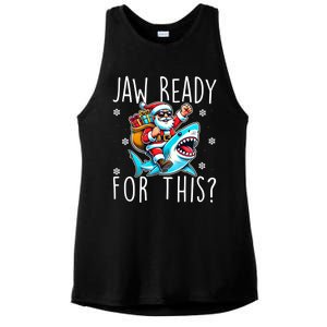 Shark Christmas Jaw Ready For This Santa Hat Sunglasses Xmas Cute Gift Ladies PosiCharge Tri-Blend Wicking Tank