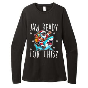 Shark Christmas Jaw Ready For This Santa Hat Sunglasses Xmas Cute Gift Womens CVC Long Sleeve Shirt