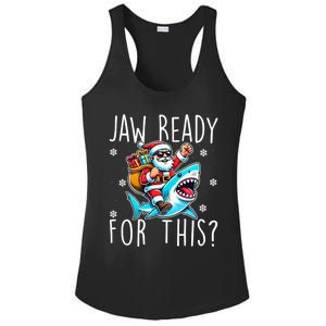 Shark Christmas Jaw Ready For This Santa Hat Sunglasses Xmas Cute Gift Ladies PosiCharge Competitor Racerback Tank