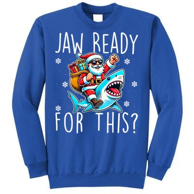 Shark Christmas Jaw Ready For This Santa Hat Sunglasses Xmas Cute Gift Sweatshirt