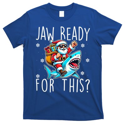 Shark Christmas Jaw Ready For This Santa Hat Sunglasses Xmas Cute Gift T-Shirt