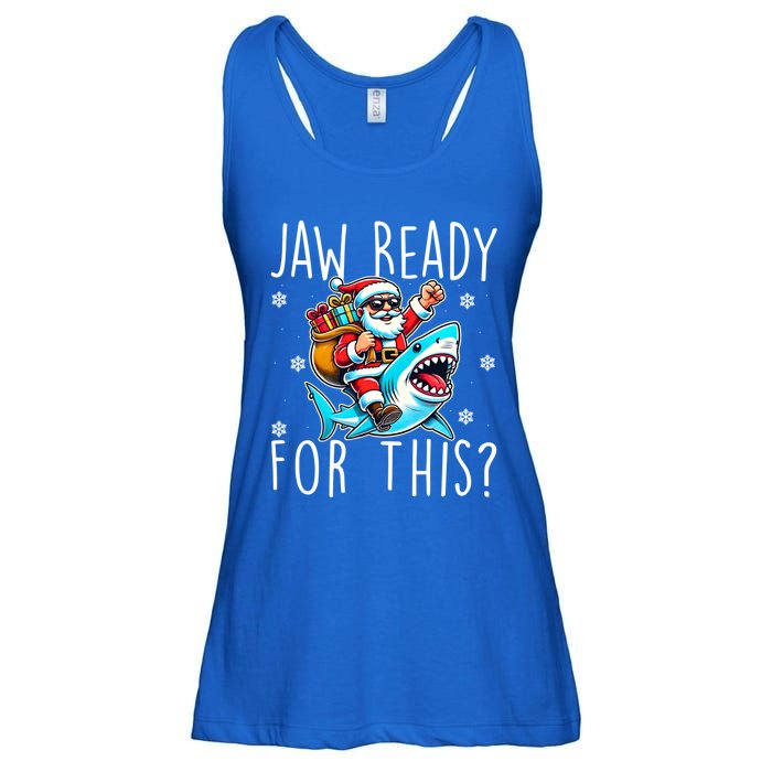 Shark Christmas Jaw Ready For This Santa Hat Sunglasses Xmas Cute Gift Ladies Essential Flowy Tank