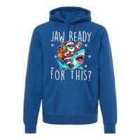 Shark Christmas Jaw Ready For This Santa Hat Sunglasses Xmas Cute Gift Premium Hoodie