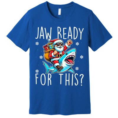 Shark Christmas Jaw Ready For This Santa Hat Sunglasses Xmas Cute Gift Premium T-Shirt