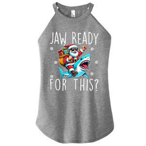 Shark Christmas Jaw Ready For This Santa Hat Sunglasses Xmas Cute Gift Women's Perfect Tri Rocker Tank