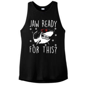 Shark Christmas Jaw Ready For This Snowflakes Sunglasses Great Gift Ladies PosiCharge Tri-Blend Wicking Tank