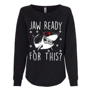 Shark Christmas Jaw Ready For This Snowflakes Sunglasses Great Gift Womens California Wash Sweatshirt