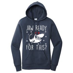 Shark Christmas Jaw Ready For This Snowflakes Sunglasses Great Gift Women's Pullover Hoodie