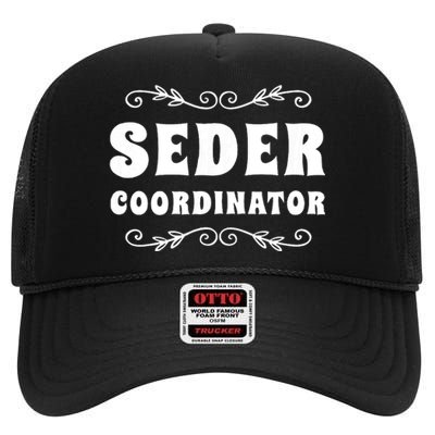 Seder Coordinator Jewish Funny Passover Leader Matzah Matzo High Crown Mesh Back Trucker Hat