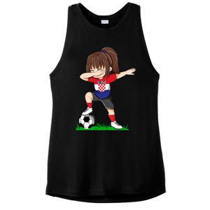 Soccer Croatia Jersey Croatian Flag Football Girls Dab Ladies PosiCharge Tri-Blend Wicking Tank