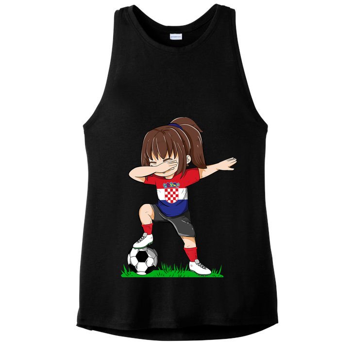 Soccer Croatia Jersey Croatian Flag Football Girls Dab Ladies PosiCharge Tri-Blend Wicking Tank