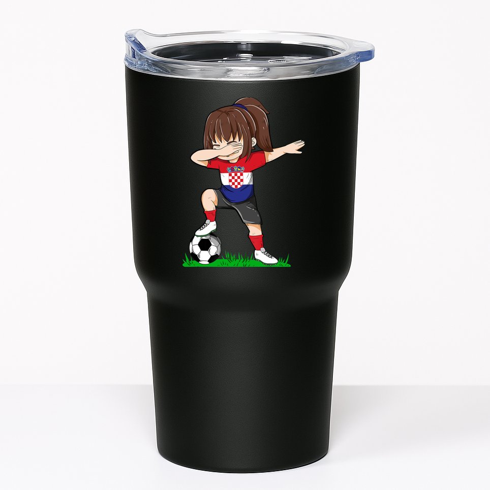 Soccer Croatia Jersey Croatian Flag Football Girls Dab Tumbler