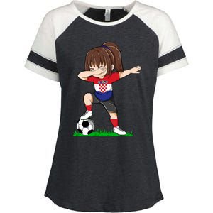 Soccer Croatia Jersey Croatian Flag Football Girls Dab Enza Ladies Jersey Colorblock Tee