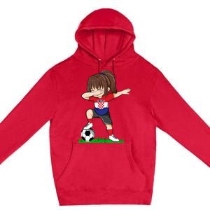 Soccer Croatia Jersey Croatian Flag Football Girls Dab Premium Pullover Hoodie