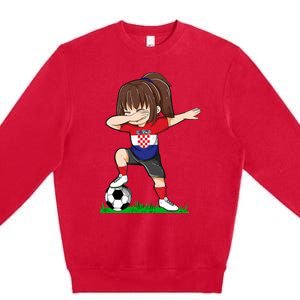 Soccer Croatia Jersey Croatian Flag Football Girls Dab Premium Crewneck Sweatshirt