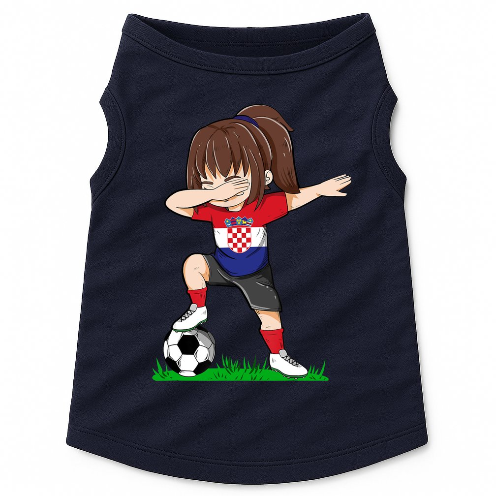 Soccer Croatia Jersey Croatian Flag Football Girls Dab Doggie Tank