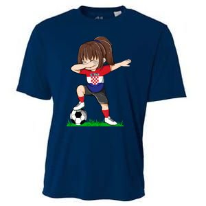 Soccer Croatia Jersey Croatian Flag Football Girls Dab Cooling Performance Crew T-Shirt