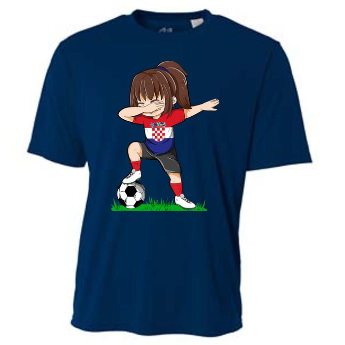 Soccer Croatia Jersey Croatian Flag Football Girls Dab Cooling Performance Crew T-Shirt