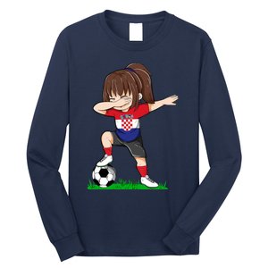 Soccer Croatia Jersey Croatian Flag Football Girls Dab Long Sleeve Shirt