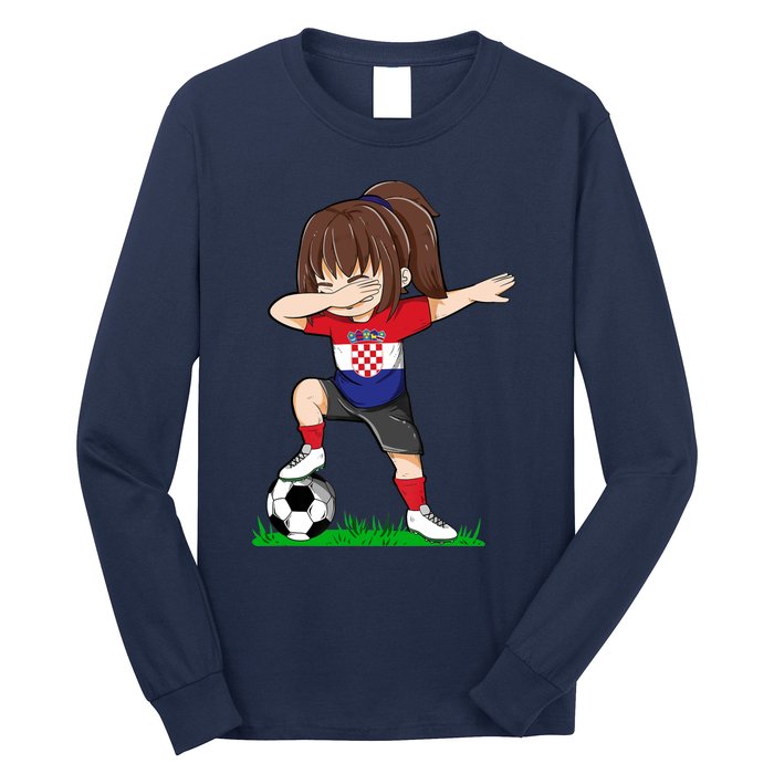 Soccer Croatia Jersey Croatian Flag Football Girls Dab Long Sleeve Shirt