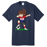 Soccer Croatia Jersey Croatian Flag Football Girls Dab Tall T-Shirt