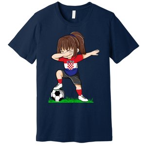 Soccer Croatia Jersey Croatian Flag Football Girls Dab Premium T-Shirt