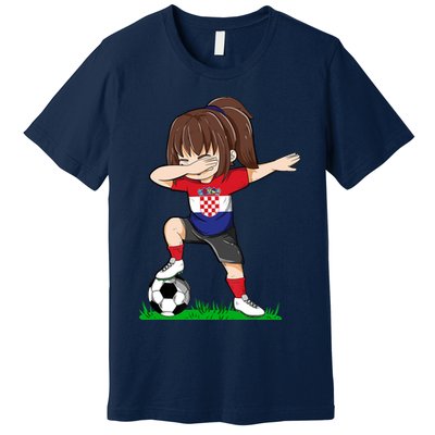 Soccer Croatia Jersey Croatian Flag Football Girls Dab Premium T-Shirt