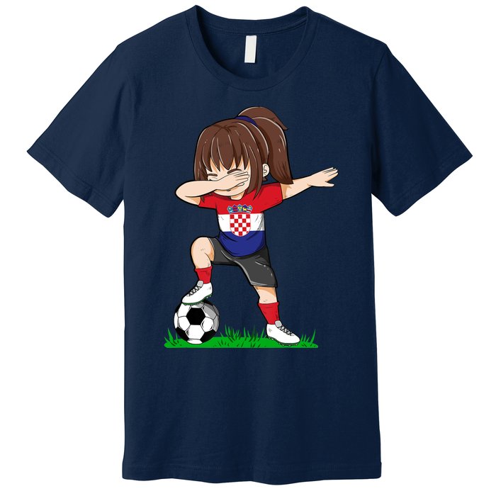 Soccer Croatia Jersey Croatian Flag Football Girls Dab Premium T-Shirt