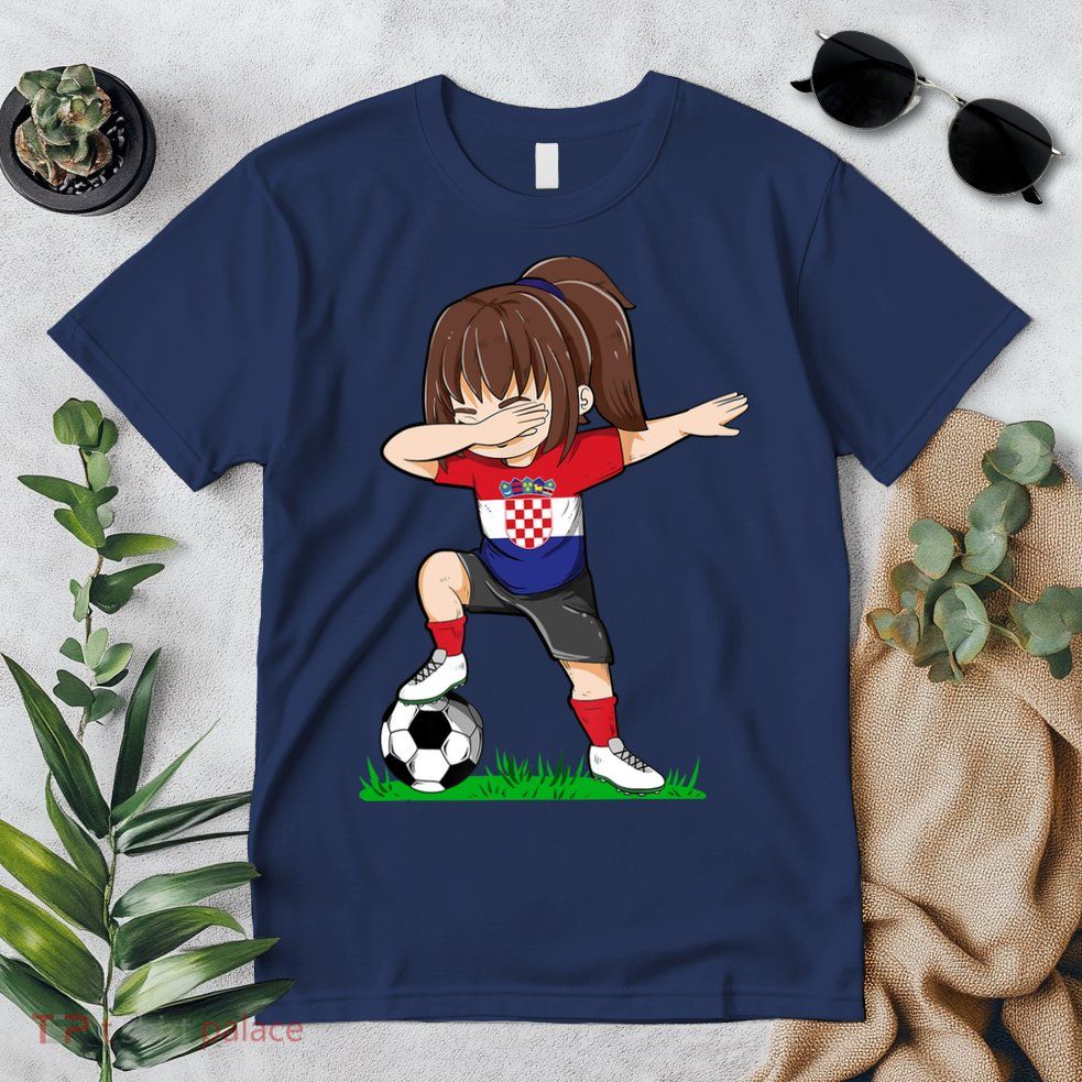 Soccer Croatia Jersey Croatian Flag Football Girls Dab Premium T-Shirt