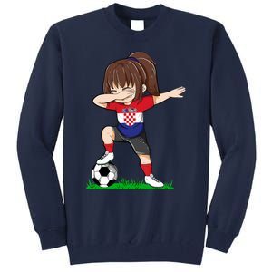 Soccer Croatia Jersey Croatian Flag Football Girls Dab Tall Sweatshirt