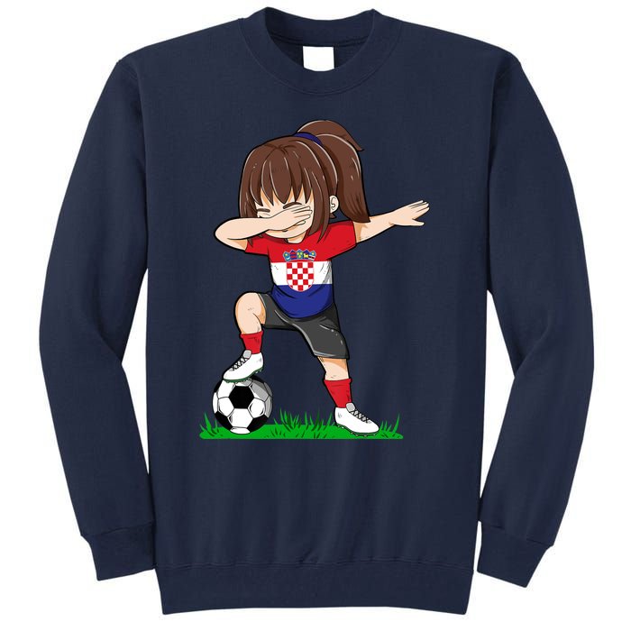 Soccer Croatia Jersey Croatian Flag Football Girls Dab Tall Sweatshirt