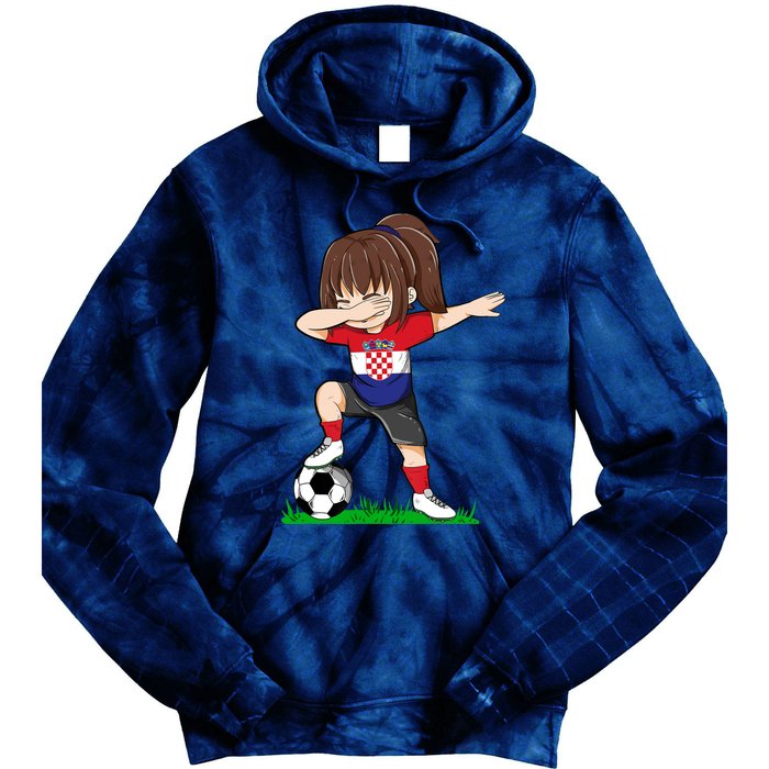 Soccer Croatia Jersey Croatian Flag Football Girls Dab Tie Dye Hoodie