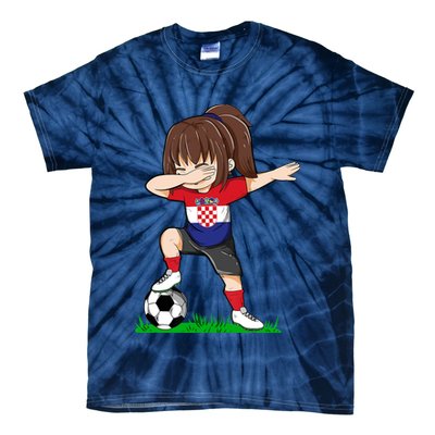 Soccer Croatia Jersey Croatian Flag Football Girls Dab Tie-Dye T-Shirt