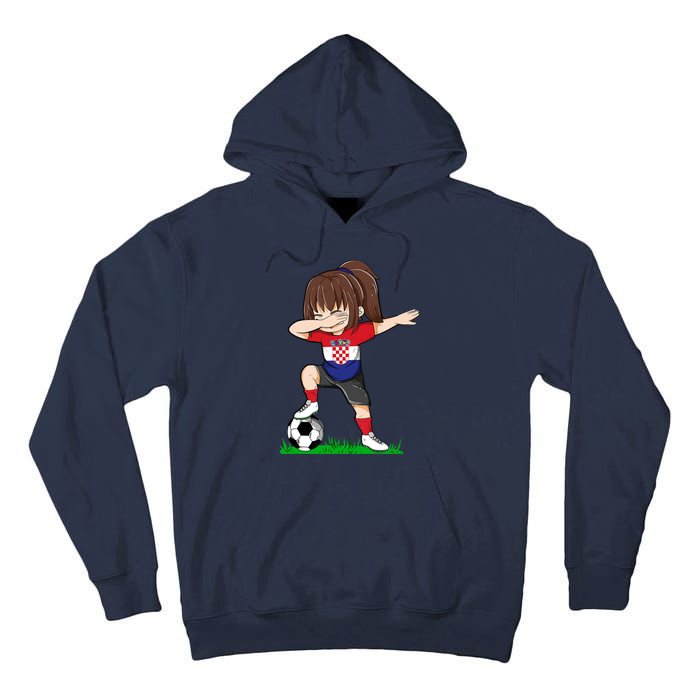 Soccer Croatia Jersey Croatian Flag Football Girls Dab Tall Hoodie