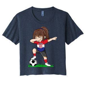 Soccer Croatia Jersey Croatian Flag Football Girls Dab Women's Crop Top Tee