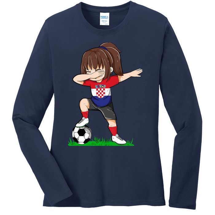 Soccer Croatia Jersey Croatian Flag Football Girls Dab Ladies Long Sleeve Shirt