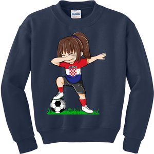 Soccer Croatia Jersey Croatian Flag Football Girls Dab Kids Sweatshirt