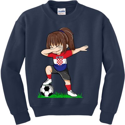 Soccer Croatia Jersey Croatian Flag Football Girls Dab Kids Sweatshirt