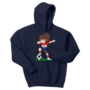 Soccer Croatia Jersey Croatian Flag Football Girls Dab Kids Hoodie