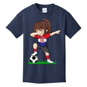 Soccer Croatia Jersey Croatian Flag Football Girls Dab Kids T-Shirt