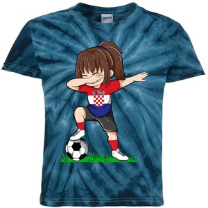 Soccer Croatia Jersey Croatian Flag Football Girls Dab Kids Tie-Dye T-Shirt