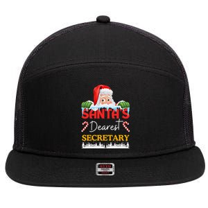 Secretary Christmas Job Work Profession Santa Claus 7 Panel Mesh Trucker Snapback Hat