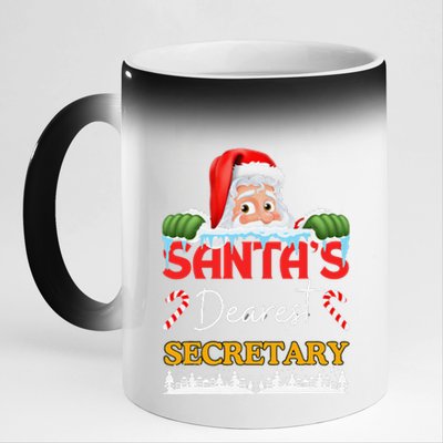 Secretary Christmas Job Work Profession Santa Claus 11oz Black Color Changing Mug