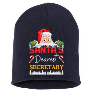 Secretary Christmas Job Work Profession Santa Claus Short Acrylic Beanie