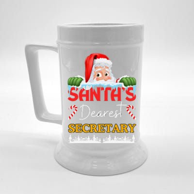 Secretary Christmas Job Work Profession Santa Claus Beer Stein