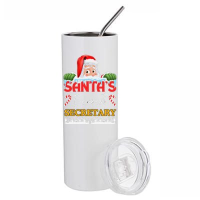 Secretary Christmas Job Work Profession Santa Claus Stainless Steel Tumbler