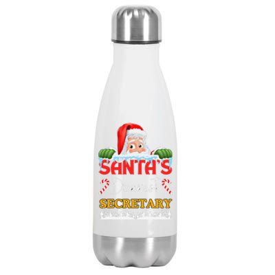 Secretary Christmas Job Work Profession Santa Claus Stainless Steel Insulated Water Bottle