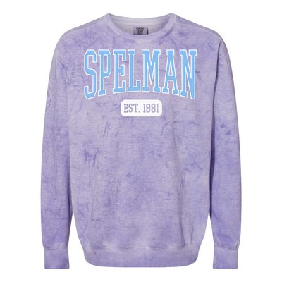 Spelman College Jaguars Est. Date Colorblast Crewneck Sweatshirt