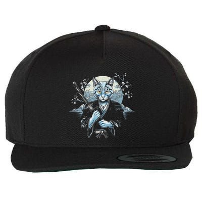 Samurai Cat Japanese Warrior Bushido Ronin Cute Kitten Pet Wool Snapback Cap
